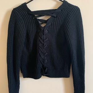 Braided-Back Sweater